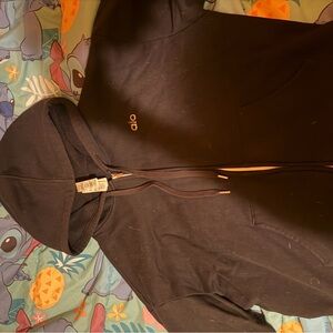 Alo Black Hoodie and pants both good condition silver come off on pants only